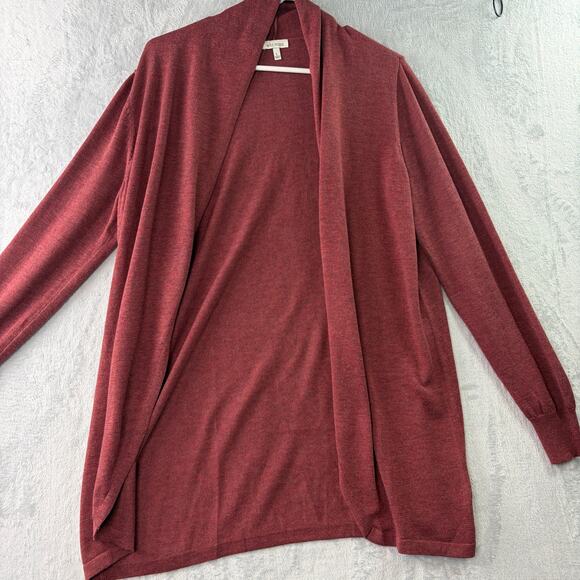 Ella Moss “Karla” Open Front Burgundy Cardigan Sweater • Size L - Picture 4 of 6
